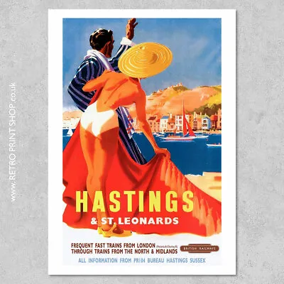 £5.50 • Buy BR Hastings & St Leonards Poster #3 - Railway Posters, Retro Vintage Travel P...