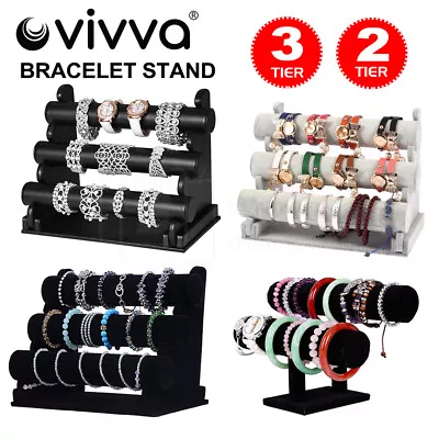 $22.97 • Buy Vivva 2/3Tier Jewelry Bracelet Watch Display Holder Stand Showcase Organizer