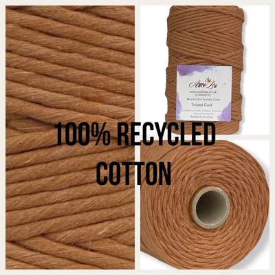 £2.75 • Buy Caramel 3mm~4mm MACRAME Premium Single Twisted Cotton Rope String Cord CraftDIY