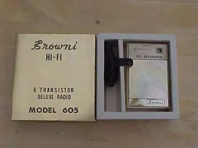 Vintage Browni Hi - FI 6 Transistor Deluxe Radio Model 605 Works & Original Box • $14.75