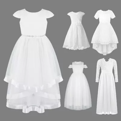 $25.13 • Buy Kids Girls First Communion Gown Tulle Pageant Birthday Wedding Bridesmaid Dress