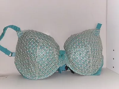 Victorias Secret Crystal Embellished Biofit Tiffany Blue Bra 34DD • $18