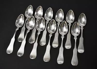 Duhme Coin Silver 5 3/4  Teaspoons Tipped Pattern • $25