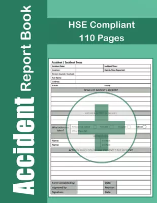 Accident Report Book: A4 - HSE Compliant Accident & Incident Log Book | Health & • £8.14