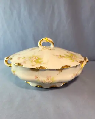 Antique 1914 LIMOGES T.Haviland Round Covered Vegetable Bowl Serving Soup Dish • $79.99