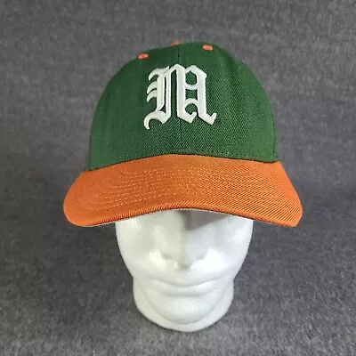 Vintage Nike 643 Miami Hurricanes Hat 7 5/8 Green Orange 100% Wool Fitted Cap • $14.88