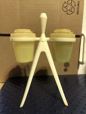 Tupperware Atomic Tripod Stand With Salt & Pepper Shaker Set Vintage 60s • $21.99