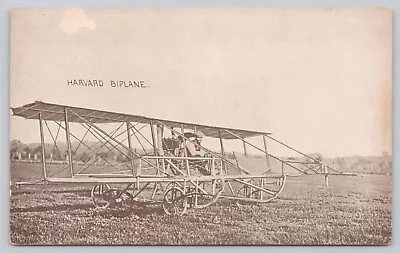 Vintage Postcard Harvard Biplane Airplane Unposted A5 • $17.95