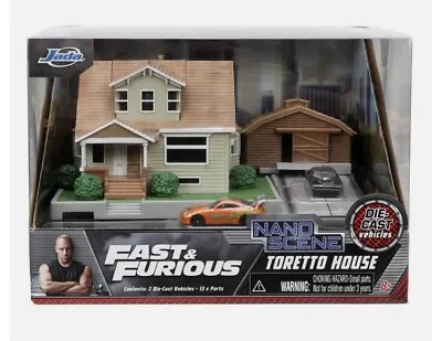 Jada Fast & Furious Nano: Toretto House Diorama Set With 2 Cars & Accessories • $15.26