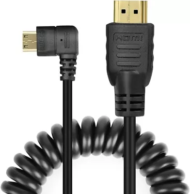 Mini HDMI To HDMI Cable Right-Angled Adapter Male High Speed For Camera 3D 1080p • $9.78