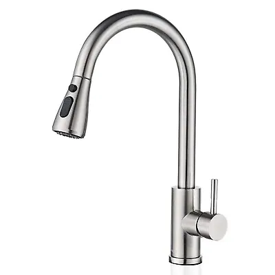 Brushed Nickel Kitchen Faucet Sink Pull Down Sprayer Mixer Tap Stainless Steel • $20.69