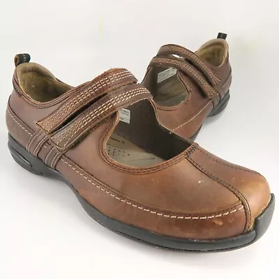 ZARA Serenity Mary Janes Womens Size 8.5M Brown Natural Leather Driving Moccasin • $41.83
