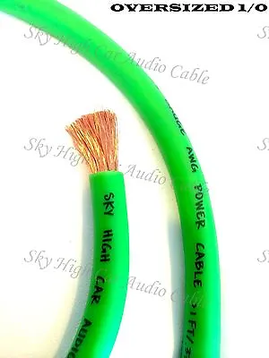 $24.95 • Buy 10 Ft 1/0 Gauge AWG LIME GREEN Power Ground Wire Sky High Car Audio