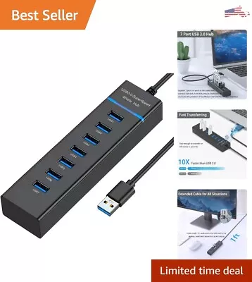 High-Speed Blazing 7-Port USB Hub - Universal Compatibility - Plug And Play • $22.97