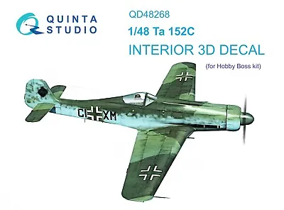 Quinta Studio QD48268 3D Interior Decal Set For Ta 152C (Hobby Boss Kit) 1/48 • $10