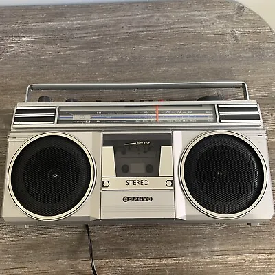 SANYO Stereo Cassette Radio M9705 80’s Boombox  Partially Works -For Parts • $39.99