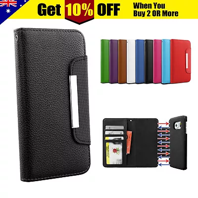 Flip Leather Magnetic WALLET Case Cover For Samsung Galaxy S8 8+ Plus S7 EDGE S5 • $9.95
