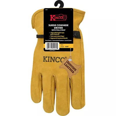 Kinco 50BT-XL Suede Cowhide Leather Gold Men's Driver Gloves X-Large • $13.91