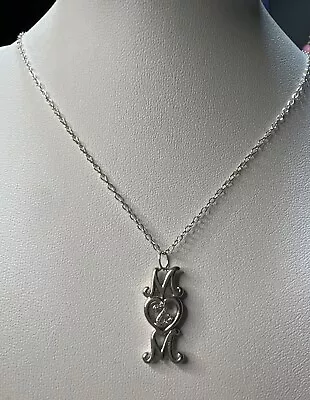 Sterling Silver Jane Seymour Open Hearts  MOM Diamond Pendant Necklace 925 • $85