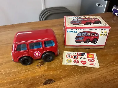 Vtg. Rare Stocky VW Bus Friction Powered New With Box & Decals Daiya Japan Made • $79