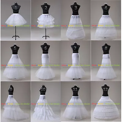 Hot White/Black Bridal Wedding Petticoat Crinoline Underskirt Hoop/Hoopless • $22.99