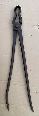 Large Blacksmith Tongs-Vintage-Primitive-Barn Find-Forge-Antique Tool • $29.95