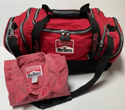VTG 90's Marlboro Limited Red Large Duffle  Bag Bundle W/ Marlboro Shirt XL Mens • $69.99