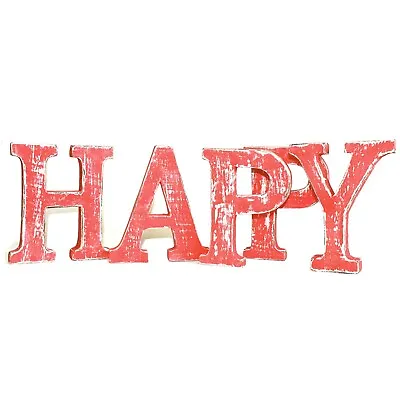 Home Decoration Ahphabets Shabby Chic Letters Red Wash  HAPPY • £22.30