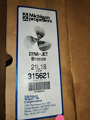 MICHIGAN WHEEL 21 L 18 Bore 1-1/8 PILOT Bore DYNA-JET BRONZE PROPELLER 315621 • $350