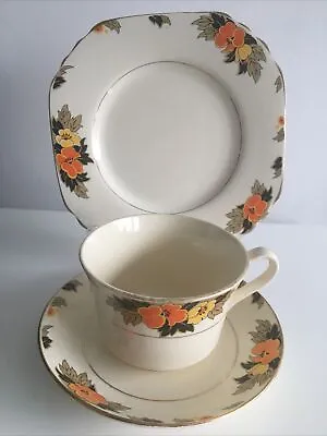 Phoenix Ware T F & S Ltd Floral Tea Cup Saucer Plate Trio Afternoon Tea Vintage • £9.99