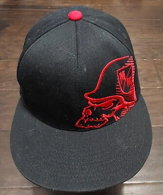 Men's Metal Mulisha Black Flext Fit Hat With Red Embroidered Logo Size S/M • $25