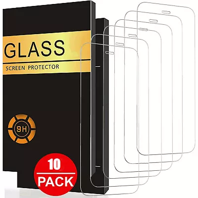 10 PACK Tempered Glass Screen Protector For IPhone 15 14 Pro Max 13 12 11 XR X 8 • $9.99