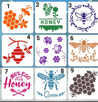 Reusable Honey Bee Stencils 15x15cms. Art/upcyling/card Making/decorating.  • £2.50