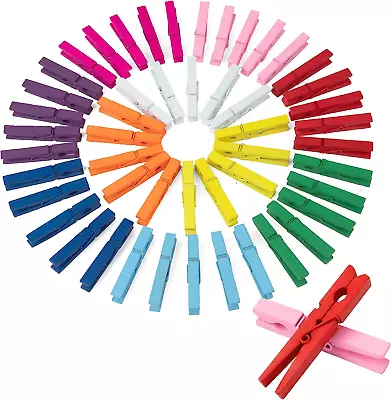 Clothes Pins Wooden Colored Clothespins 50pcs Mini Clothes Pins For Photo Wood • $9.96