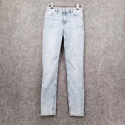 H&M Jeans Womens 4 Mid-Rise Skinny Regular Solid Cotton Light Wash Blue Denim • $9.99