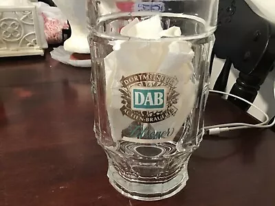 Vintage German Dortmunder Actien-Brauerei DAB 1 Liter Glass Beer Mug • $14.55