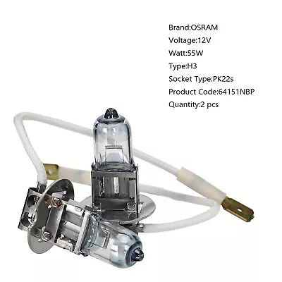 H3 For OSRAM NIGHT BREAKER PLUS Headlight Lamp Up To+90% Light 12V55W 64151NBP. • $18.63