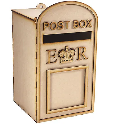 £18.60 • Buy Large Post Box, Royal Mail Design, Unpainted 3mm MDF, For Wedding Cards Etc.