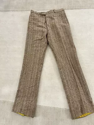 Homemade Brown And White Wool Tweed Novelty Pants Men 30 • $4