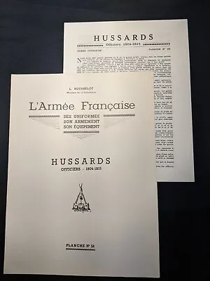 Lucien Rousselot -  L'Armee Francaise Planche No. 54 (Ed. 1964) - Hand Colored • $14.95