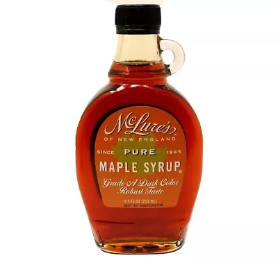 McLure's Grade A Dark Color Maple Syrup (2) 8.5 Oz Containers Free Shipping • $24.95