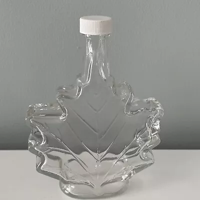 Maple Leaf Shaped Glass Syrup Bottle Empty Bottle With Screw On Lid • $12.50