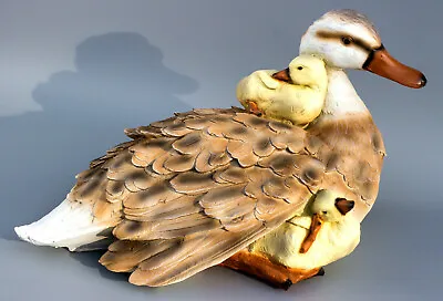 Duck Sculpture Large Garden Statue Mallard Wild Bird Duckling Outdoor Pond Decor • £50.19