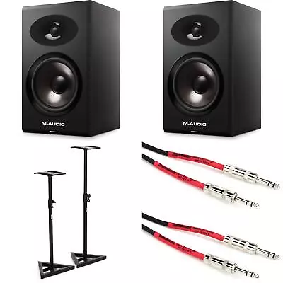M-Audio BX8 Graphite 8-inch Active Studio Monitors With Stands • $379.99