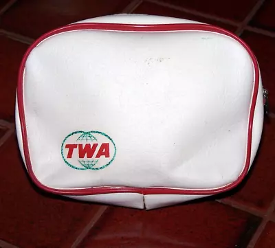 🔴 Vintage TWA Amenity Kit Vinyl Zipper Pouch - Empty 🔴 • $6.95