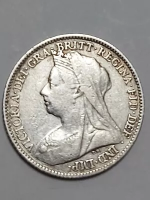 1897 Queen Victoria Sixpence Silver Coin • $19.91