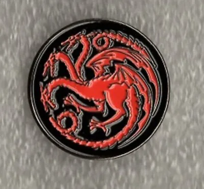 £1.60 • Buy House Targaryen Pin Badge. 3 Head Dragon Design. Metal. Enamel. Game Of Thrones