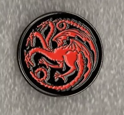 House Targaryen Pin Badge. 3 Head Dragon Design. Metal. Enamel. Game Of Thrones • £1.75