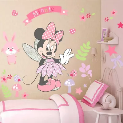 Minnie Wall Stickers Mickey Kids Nursery Room Mouse Vinyl Home Decor Baby Decals • $9.95