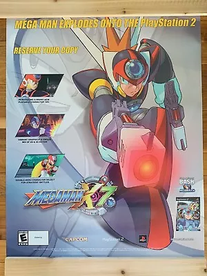 Rare (2003) Original MEGA MAN X7 PlayStation 2 Video Game Release Promo Poster • $30